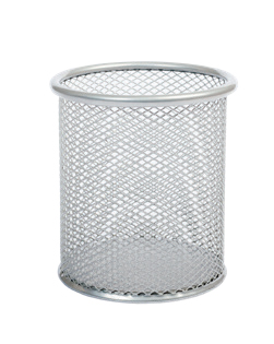 Kubek na długopisy DATURA siatka srebrny