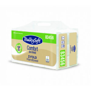 Ręcznik papierowy BulkySoft COMFORT EKOLOGICZNY składany typu Z 3 panel 24x21.5 cm. 2w. biały. celuloza + celuloza z recyklingu. 2400 szt./op.