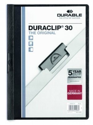 Skoroszyt DURABLE Duraclip zaciskowy 30 kartek czarny