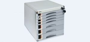 Szafka GRAND na dokumenty 7 szuflad srebrna