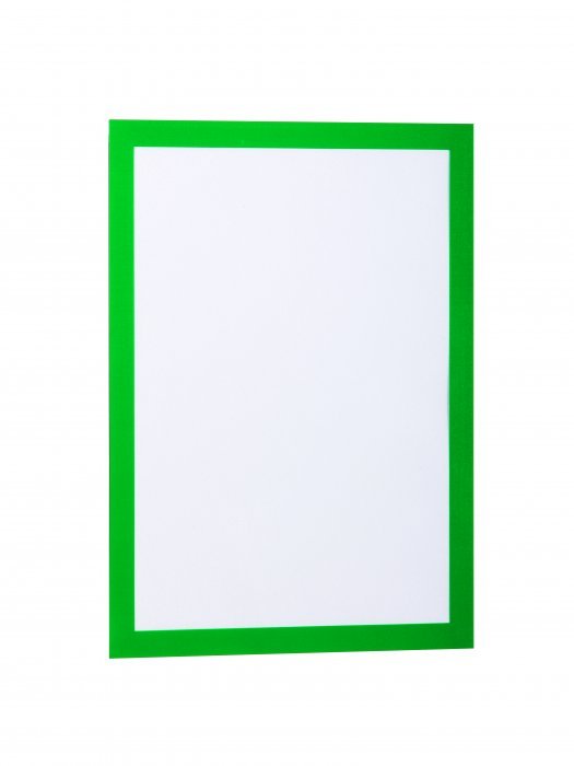 DURAFRAME A4 Samoprzylepna ramka informacyjna z uchylną przednią stroną A4 zielona 2 szt