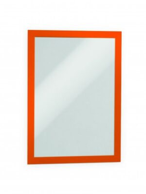 DURAFRAME A4  Samoprzylepna ramka informacyjna z uchylną przednią stroną A4 pomarańczowa 2 szt