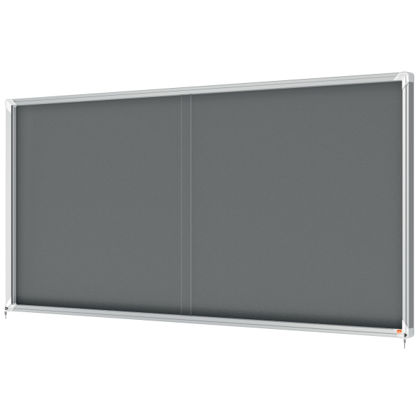 Gablota filcowa Nobo Premium Plus 27xA4. szara (drzwiczki przesówne)