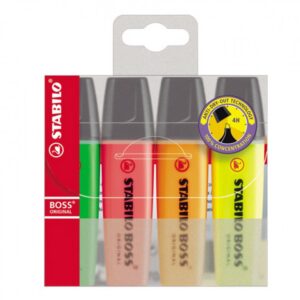 Zakreślacze STABILO BOSS ORIGINAL komplet 4szt