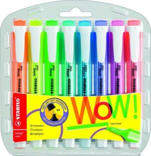 Zakreślacz STABILO swing cool fluorescencyjny. zestaw 8 szt. w etui