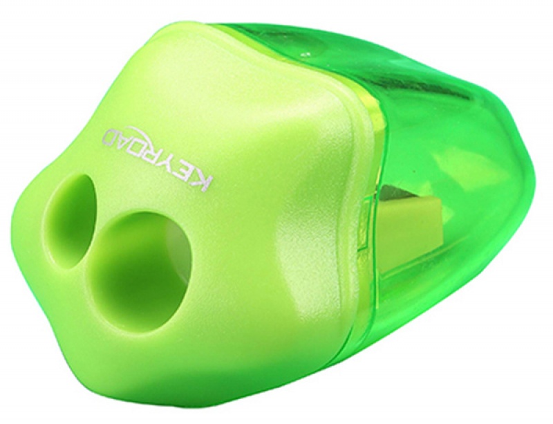 Temperówka KEYROAD Star, plastikowa, podwójna, z pojemnikiem, pakowane na displayu, mix kolorów - obrazek 3