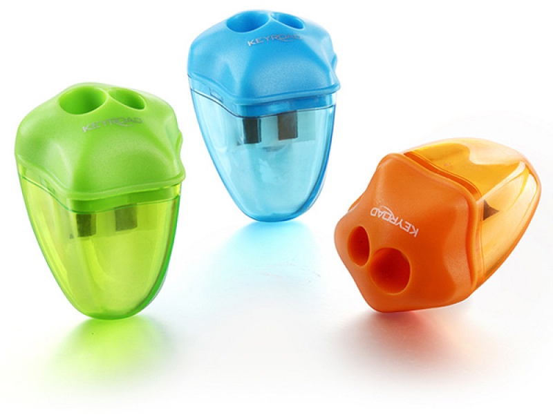 Temperówka KEYROAD Star, plastikowa, podwójna, z pojemnikiem, pakowane na displayu, mix kolorów - obrazek 4