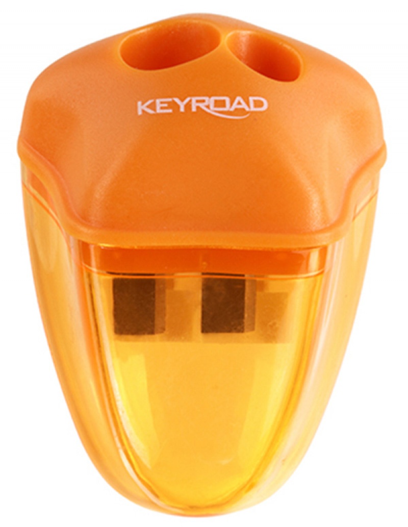 Temperówka KEYROAD Star, plastikowa, podwójna, z pojemnikiem, pakowane na displayu, mix kolorów - obrazek 5