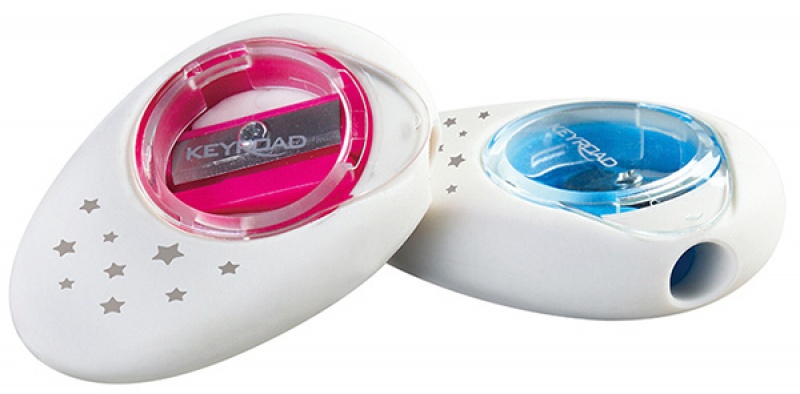 Temperówka KEYROAD Cappy, plastikowa, pojedyncza, z gumką, pakowane na displayu, mix kolorów - obrazek 4