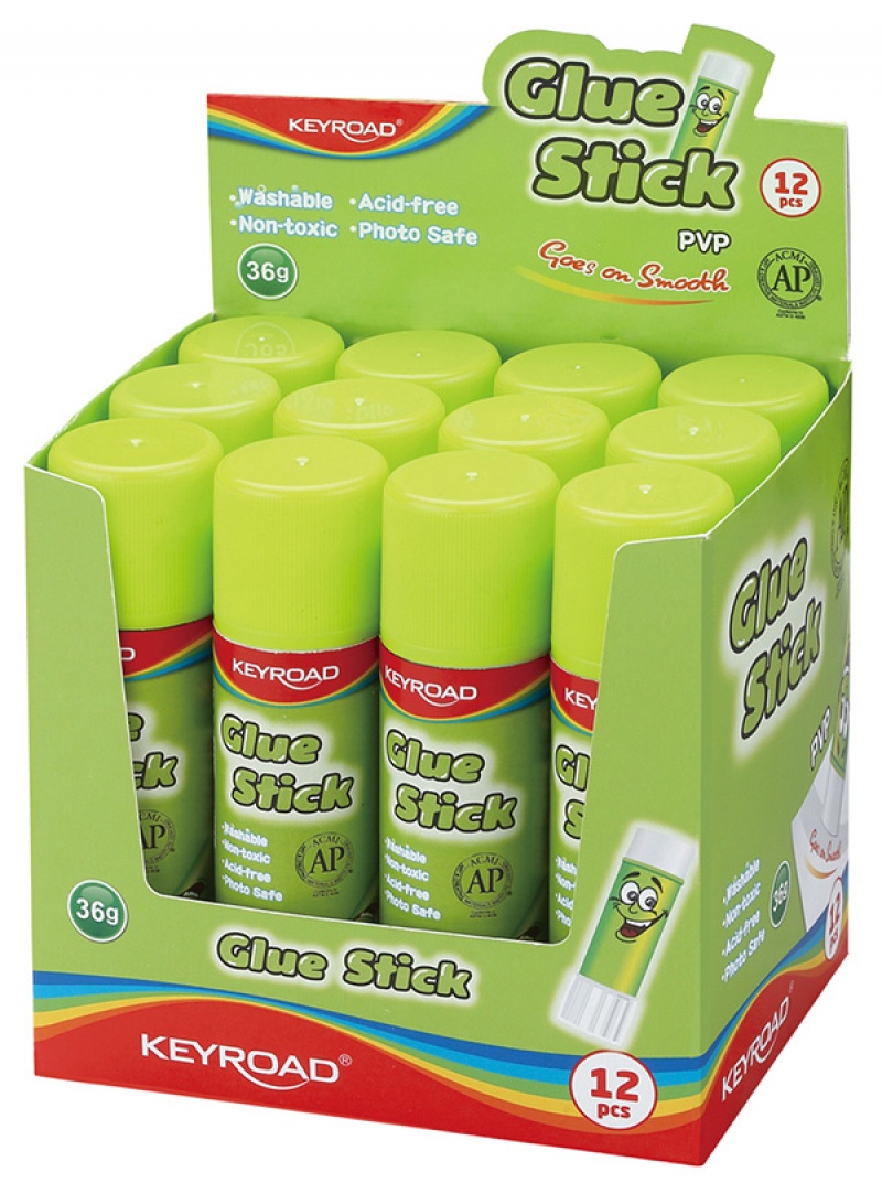 Klej w sztyfcie KEYROAD, PVP, 36g, pakowane na displayu - obrazek 2