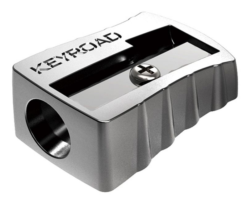 Temperówka KEYROAD Metal, aluminiowa, pojedyncza, pakowana na displayu, srebrna - obrazek 3