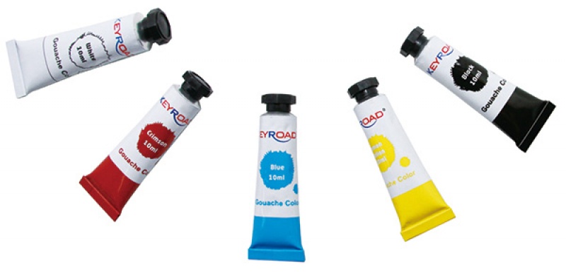 Farby tempera KEYROAD, 5x10ml, zawieszka, 5 kolorów - obrazek 2