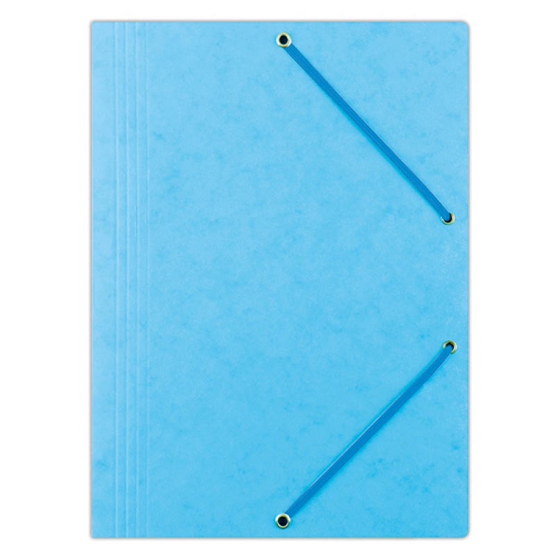 Teczka z gumką OFFICE PRODUCTS, preszpan, A4, 390gsm, 3-skrz., jasnoniebieska