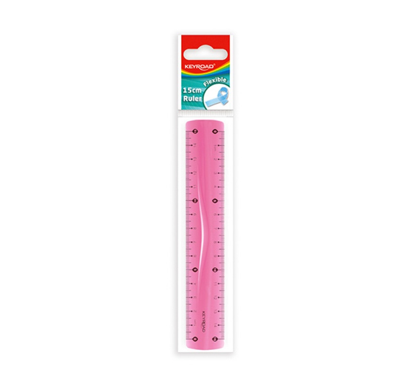 Linijka KEYROAD, 15cm, elastyczna, zawieszka, mix kolorów - obrazek 3