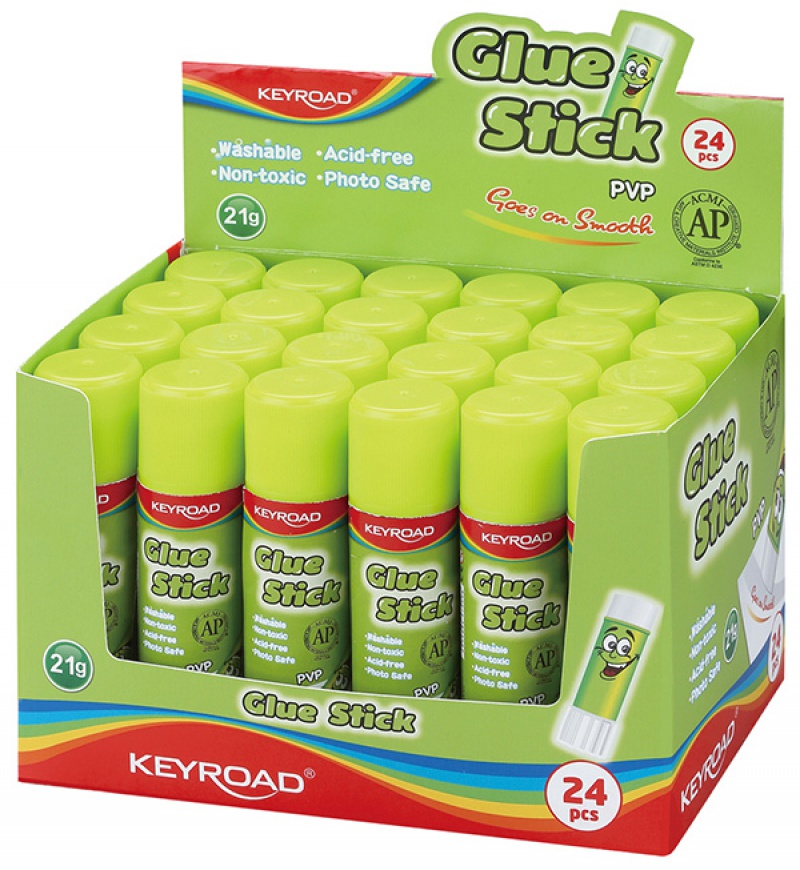 Klej w sztyfcie KEYROAD, PVP, 21g, pakowane na displayu - obrazek 2
