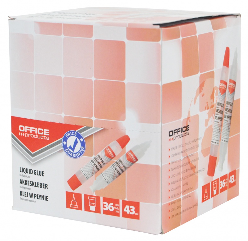 Klej w płynie OFFICE PRODUCTS, dwustronny, 43ml, transparentny - obrazek 3