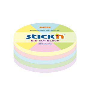 Notes koło. 67x67mm. mix 5 kol. pastelowych. 250kart. Stick"n 21829