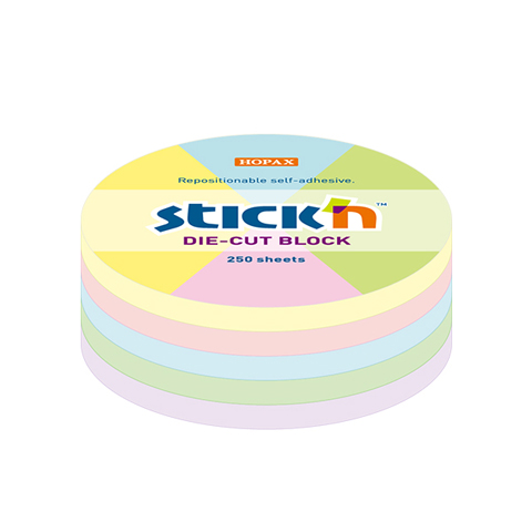 Notes koło. 67x67mm. mix 5 kol. pastelowych. 250kart. Stick"n 21829