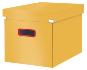 Duże pudełko do przechowywania Leitz Click & Store Cosy, w kształcie sześcianu Ciepły żółty 53470019