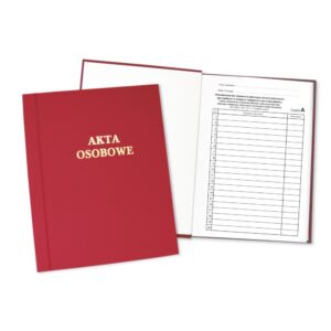 Teczka Akt Osobowych ABCDE, oklejana, sztywny grzbiet, z treścią bordo