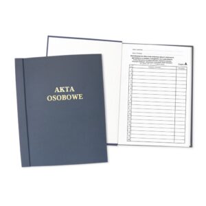 Teczka Akt Osobowych ABCDE, oklejana, sztywny grzbiet, z treścią granat