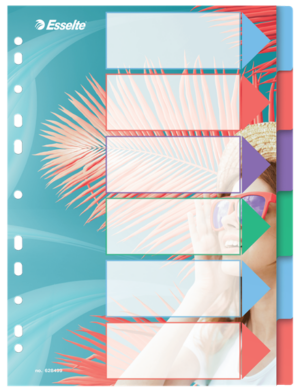 Przekładki Colour"Breeze PP A4, 6 przekładek