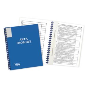 Teczka Akt Osobowych ABCDE, binda zewnętrzna, z treścią niebieska