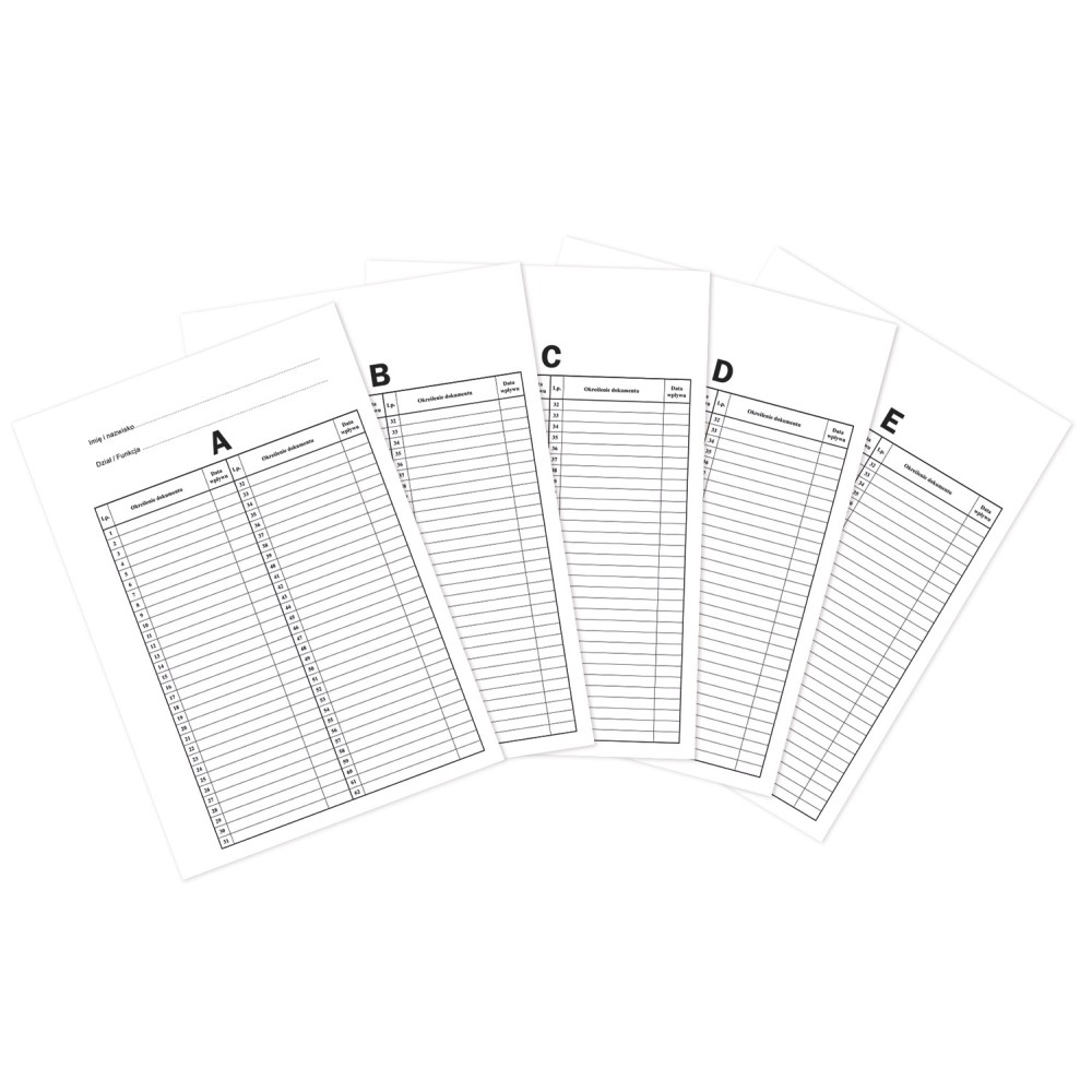 Teczka Akt Osobowych ABCDE, oklejana, sztywny grzbiet, bez treści bordo - obrazek 4