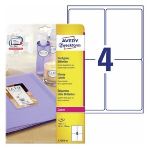 Błyszczące etykiety na produkty 99.1 x 139 mm 40 ark. Avery Zweckform L7769-40