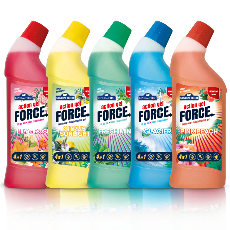 General Fresh Żel do WC ACTION FORCE Kwiatowy 1000 ml
