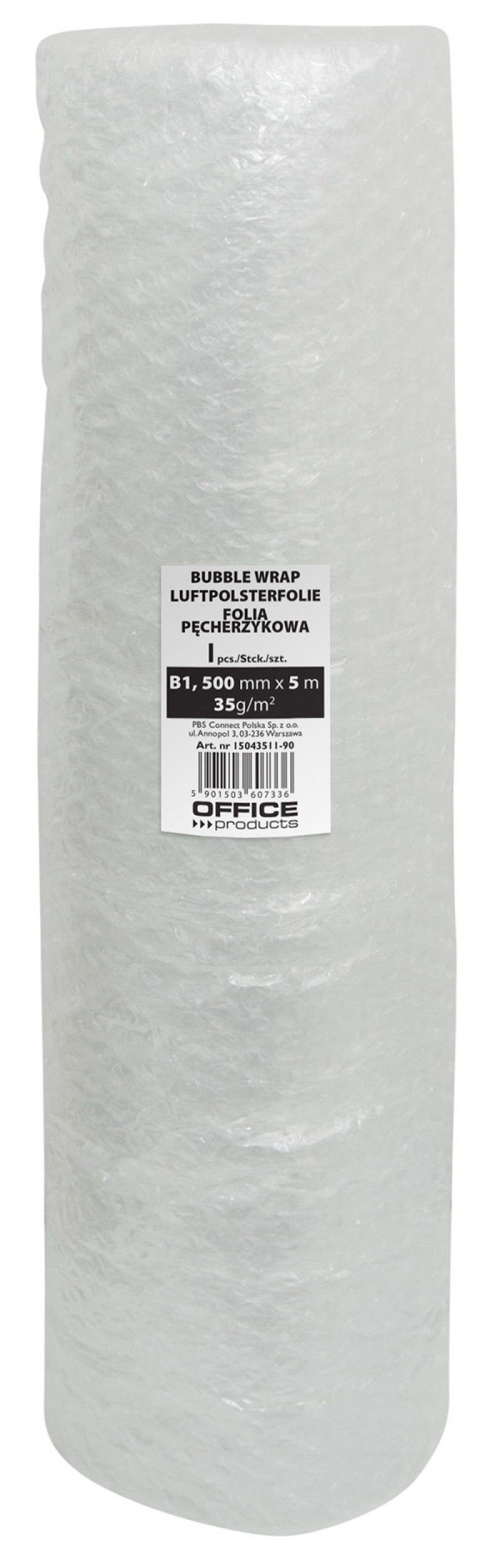Folia bąbelkowa OFFICE PRODUCTS, szer. 50cm, 5m, 35g/m2, transparentna - obrazek 2