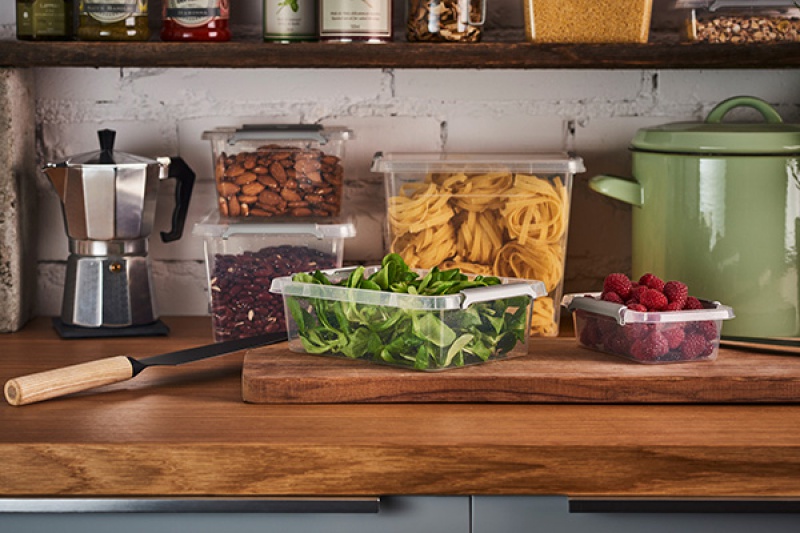 Zestaw pojemników antybakteryjnych MOXOM Antibacterial, 2x1,15l, transparentny - obrazek 3