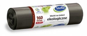 Worki na śmieci STELLA, ekologiczne, 160 l, 10 szt., czarny