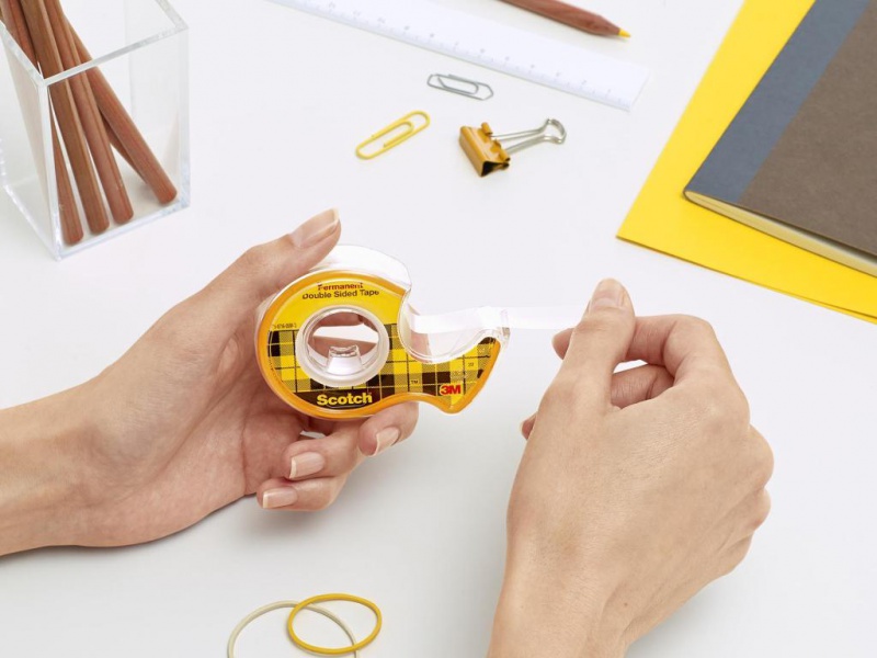 Taśma biurowa, dwustronna SCOTCH® (136D), z dyspenserem, 12,7mm, 6,3m - obrazek 3