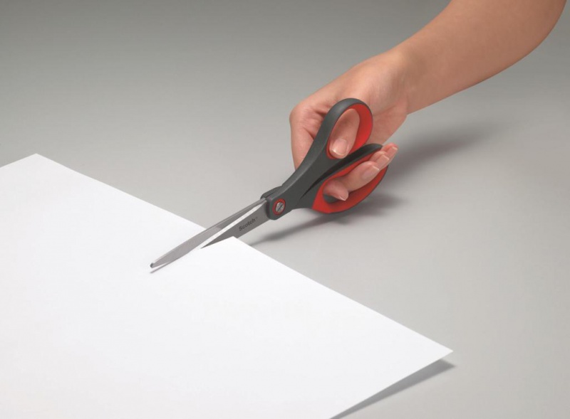 Nożyczki biurowe SCOTCH® (1448), precyzyjne, 20,5cm, czerwono-szare - obrazek 5
