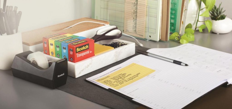 Taśma biurowa SCOTCH® Magic™ (SM3-12), matowa, z dyspenserem, 19mm, 33m, 3szt., podajnik C-38 czarny GRATIS - obrazek 5