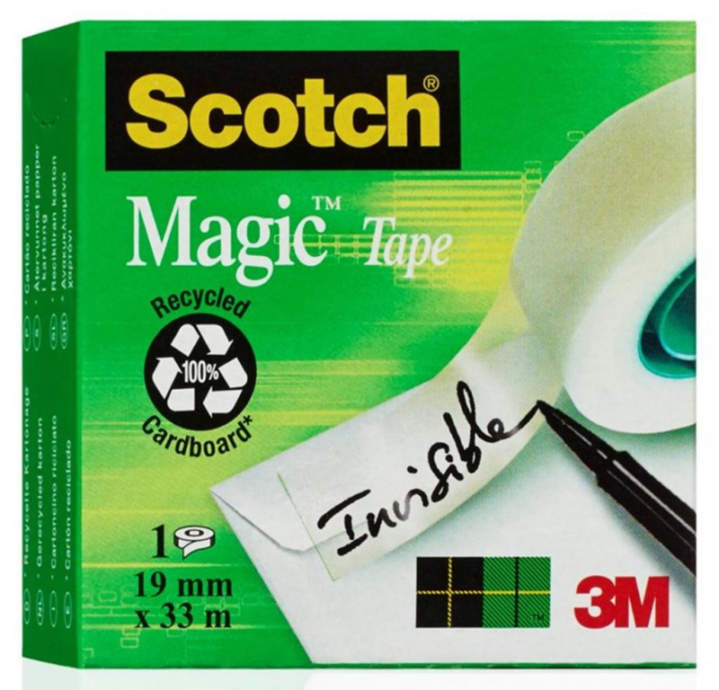 Taśma biurowa SCOTCH® Magic™ (SM3-12), matowa, z dyspenserem, 19mm, 33m, 3szt., podajnik C-38 czarny GRATIS - obrazek 6