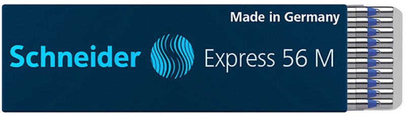 Wkład Express 56 M do długopisu SCHNEIDER, M, format D, niebieski - obrazek 2