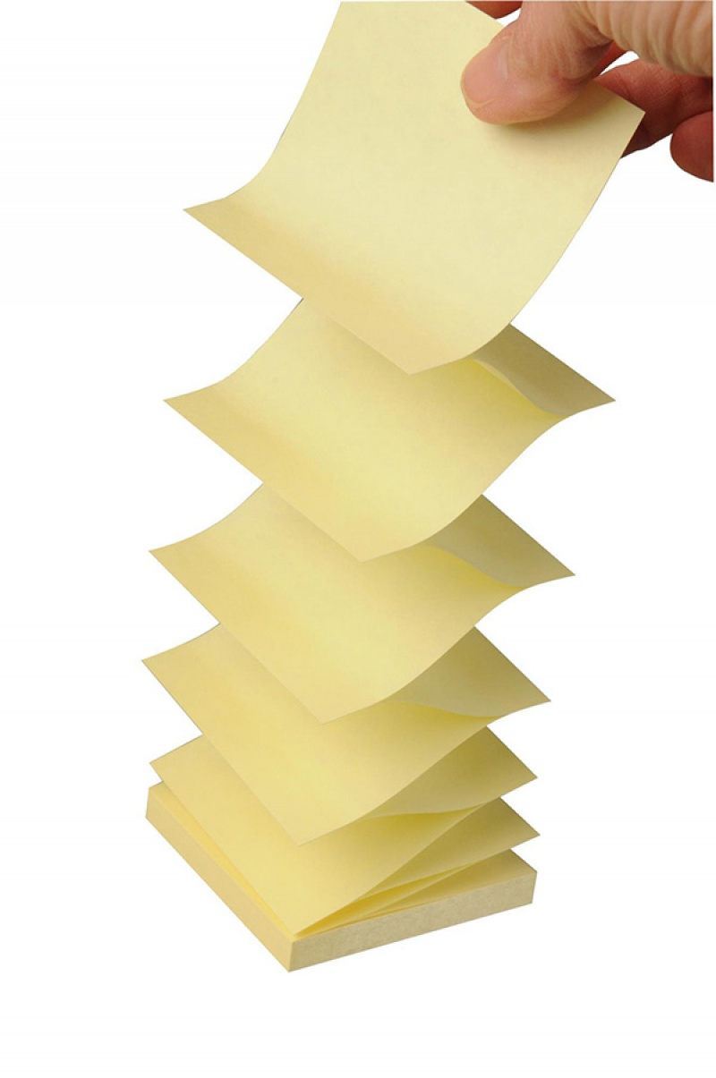 Karteczki samoprzylepne POST-IT® Recycled Z-Notes (R330-1B), 76x76mm, 6x100 kart., żółte - obrazek 2