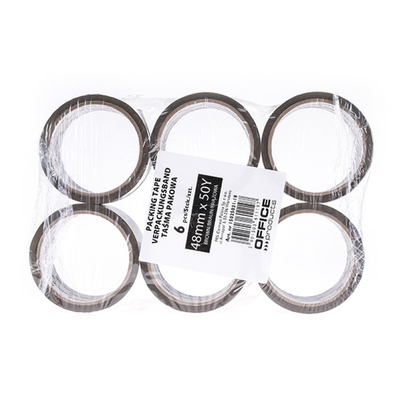 Taśma pakowa OFFICE PRODUCTS, 48mm x 50y, 36mic, EAN na 1szt., brązowa - obrazek 3