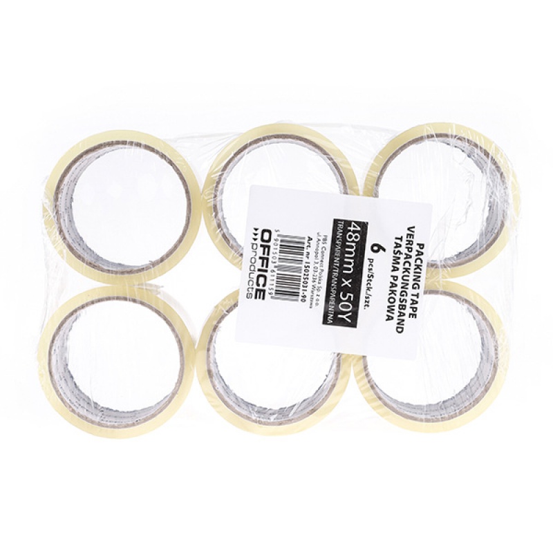 Taśma pakowa OFFICE PRODUCTS, 48mm x 50y, 36mic, EAN na 1szt., transparentna - obrazek 3