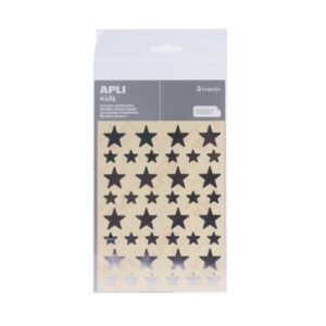 Naklejki APLI, gwiazdki, 120 szt., zawieszka, srebrne