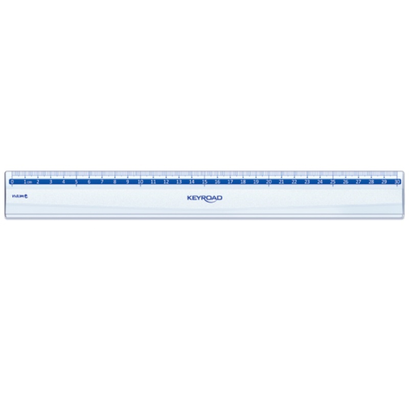 Linijka plastikowa KEYROAD, 30 cm, zawieszka, transparentna - obrazek 2