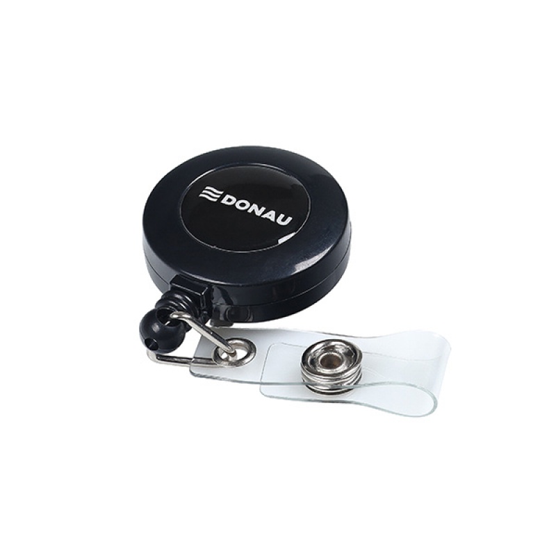 Linka do identyfikatora DONAU, zwijana, 80cm, 10szt., czarna - obrazek 2