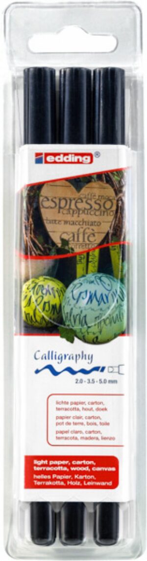 Pisak do kaligrafii e-1255 EDDING, 2-5 mm, 3 szt., czarny