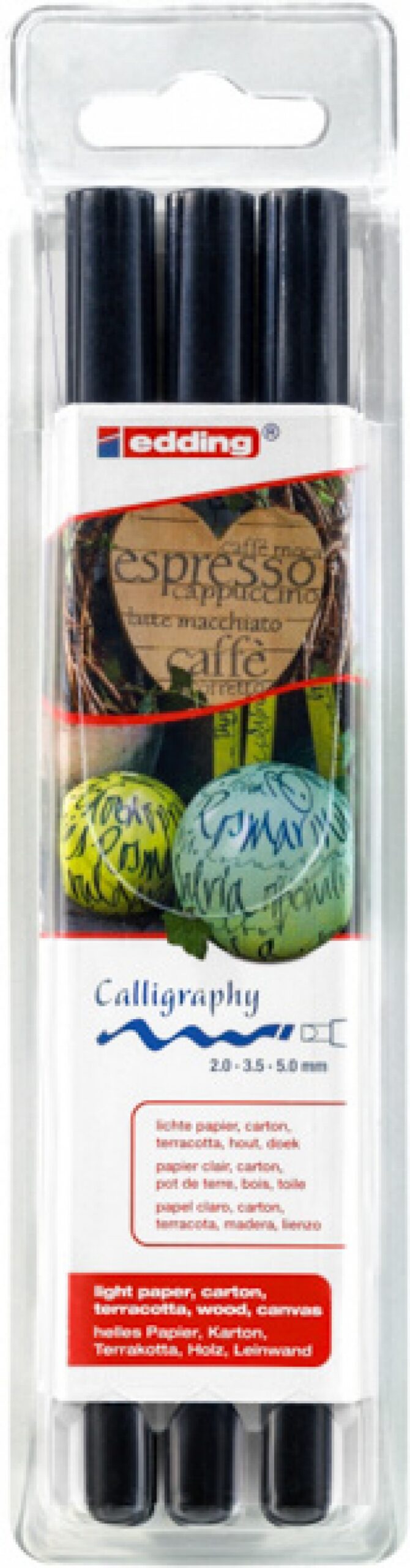 Pisak do kaligrafii e-1255 EDDING, 2-5 mm, 3 szt., czarny