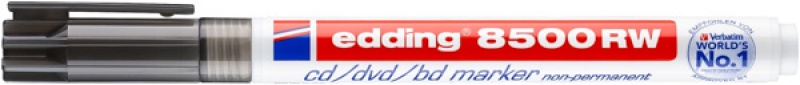 Marker do płyt CD/DVD/BD e-8500 RW EDDING, zmywalny, 1 mm, czarny - obrazek 2