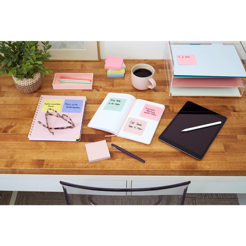 Karteczki samoprzylepne POST-IT® Recycled Notes, 38x51mm, 6x100 kart., pastelowe mix - obrazek 4