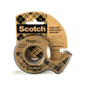 Taśma biurowa SCOTCH® Magic™ (9-1915D), 66% kleju roślinnego, matowa, 19mm, 15m, z dyspenserem