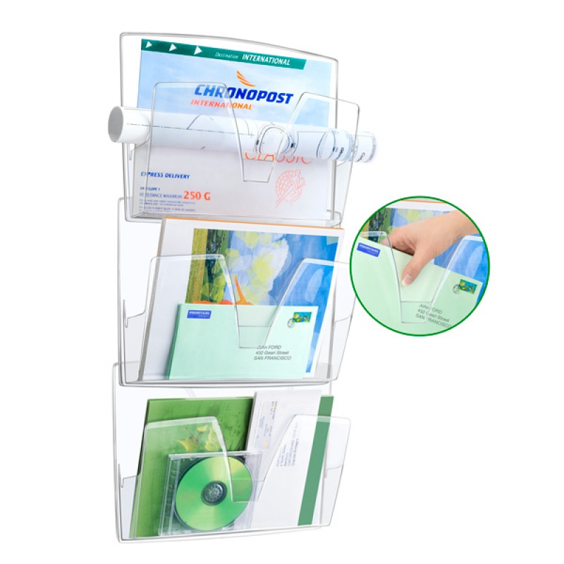 Zestaw naścienny CEP ReCeption, 3 półki, przeźroczysty - obrazek 3